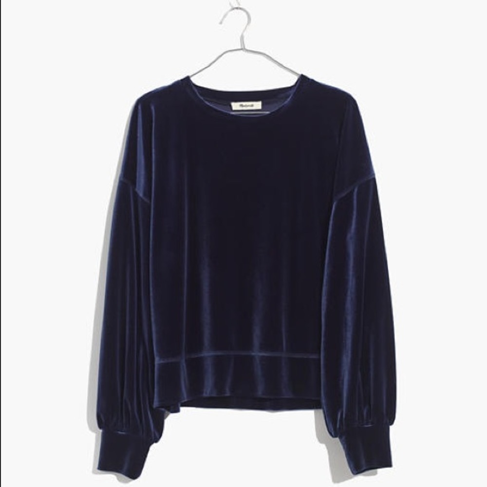 [Madewell] Velvet Balloon Sleeve Sweatshirt